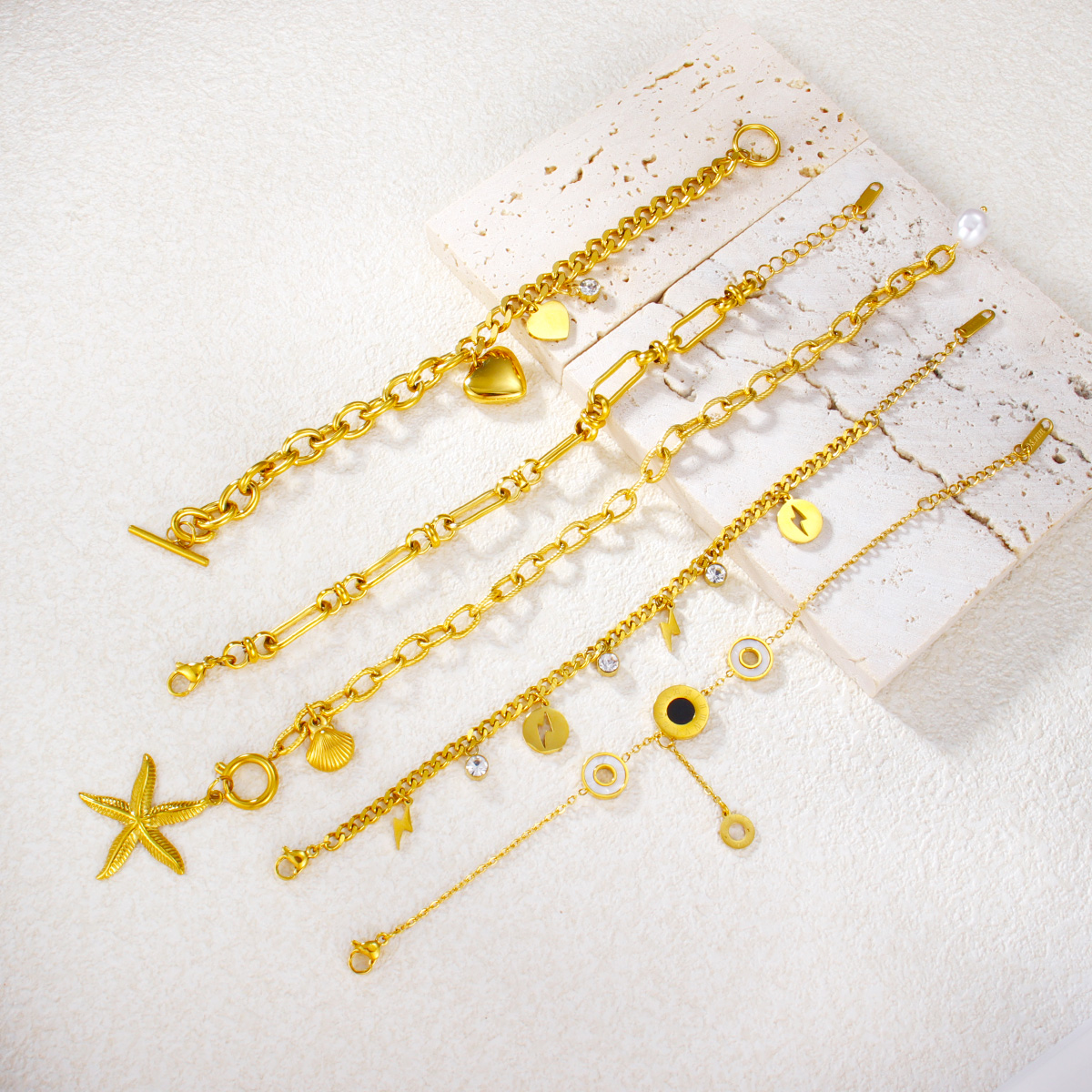 18K金不锈钢椭圆链女士手链